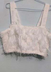 White Fringe Two-Piece Set