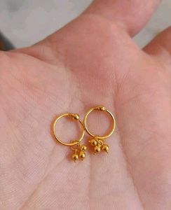 Gold Hoop Earrings with Charms