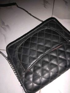 Black Quilted Chain Handbag
