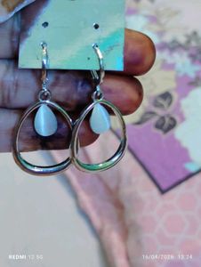 Elegant Pearl Drop Hoop Earrings