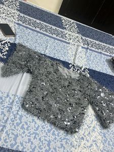 Sparkly Sequin &amp; Fur Top