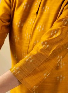 Elegant Yellow Printed Kurta