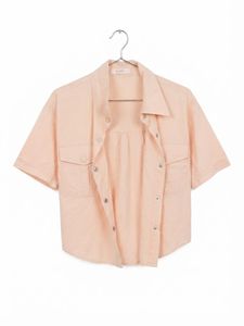 Chic Short-Sleeve Peach Top