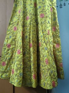 new yellow etnic gown for party wear