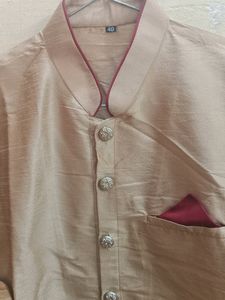 Men's Golden Sherwani Set