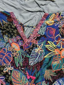 Vibrant Tropical Print Bikini Top
