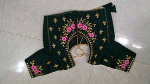 Embroidered Green Saree