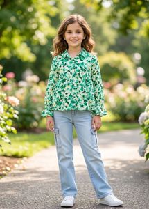 Cargo Pants Set for girls with free top