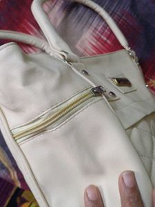 Cream Quilted Tote Bag