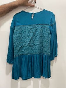 Teal Peplum Top