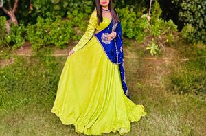 Vibrant Yellow Lehenga Choli two piece Set