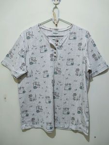 Classic Element Light Brown Khaki Floral Print Top
