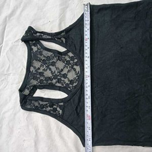 Black Lace👗 Trim Tank Top