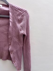 Mauve Knit Cardigan