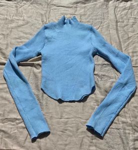 Cute Blue Long Sleeve Top