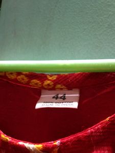 Red Kota Cotton Bandhni Single Kurti