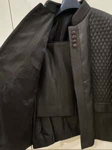 Premium Silk Coffee Brown Quilted Men Suit Set