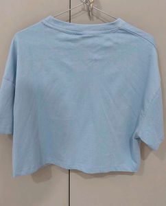 RIO Light Blue Graphic Boxy Crop T-Shirt