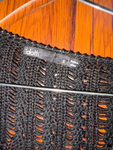 Black Crochet Cropped Sweater Goth