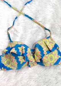 Beautiful Frills Padded Floral Bikini Top