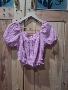 Pink Off-Shoulder Smocked Top