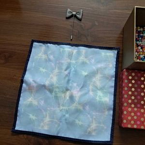 Stylish Pocket Square with Lapel Pin Set