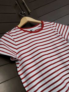 Fame Forever Striped Red &amp; White T-Shirt
