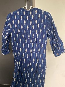 Blue Fish Print Kurta