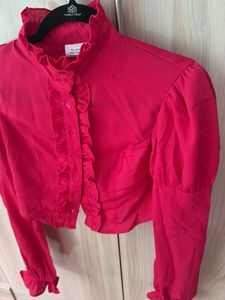 New Fuschia Pink shirt crop top