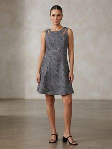 Latin Quarters- Sleeveless Textured Grey Dress