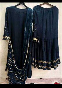 Elegant Blue &amp; Gold Salwar Kameez