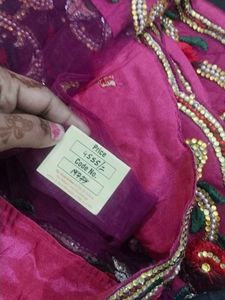 Embroidered Magenta Saree