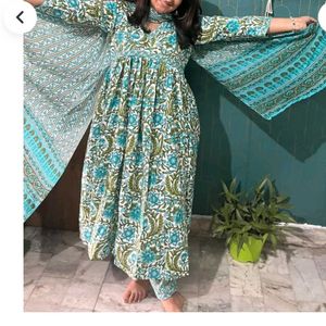 Beautiful Blue Floral Kurta Set