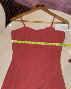 Glitchez Coral Pink Ruffled Mini Dress