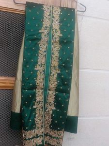 green embroid long sleeve kurti with skirt .This i