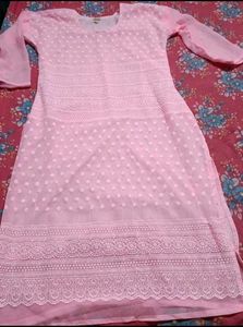 Elegant Pink Chikankari Kurta