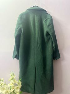 Green Double-Breasted Wool Coat