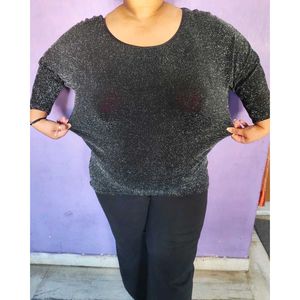 Sparkly Black Long Sleeve Top