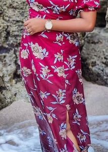 Maroon Floral Print co-ord Set