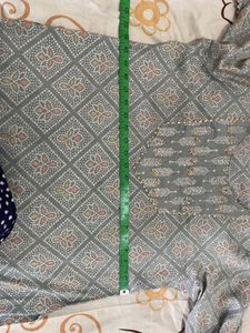 Stylish Grey Printed Kurta Set