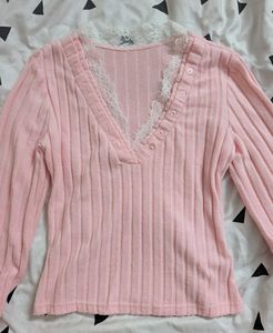 Pink lace top