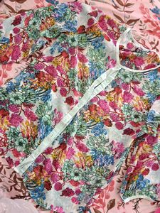 Vibrant Floral Print Button-Up Top