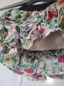 Boho Floral Ruffle Skirt