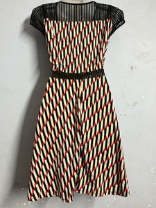 Pintrest Geometric Print Fit &amp; Flare Dress