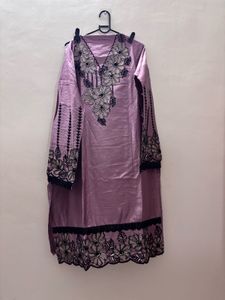 Lavender Embroidered Kurta Set