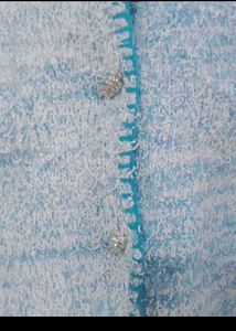 Light Blue Fuzzy Knit Cardigan