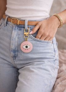 Cute Evil Eye Pink Keychain