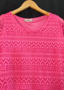 Women's pink Lace Top
