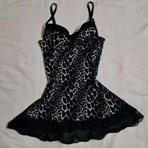 Y2k Vintage Leopard Print Babydoll Dress