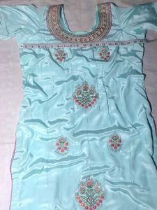 Sky Blue Embroidered Kurta